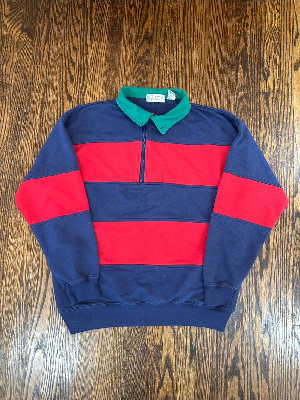 Vintage 90s Striped Quarter Zip Sweatshirt